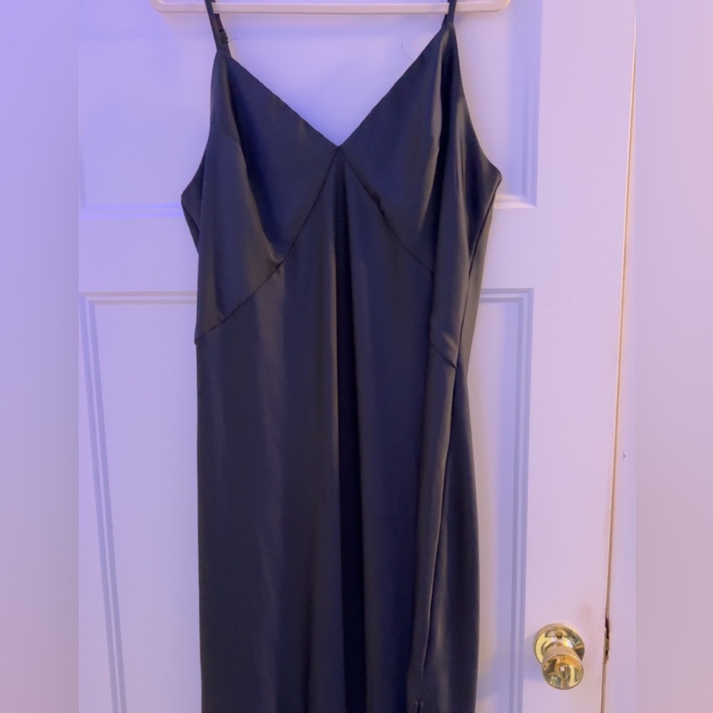 Elegant Black Satin Dress